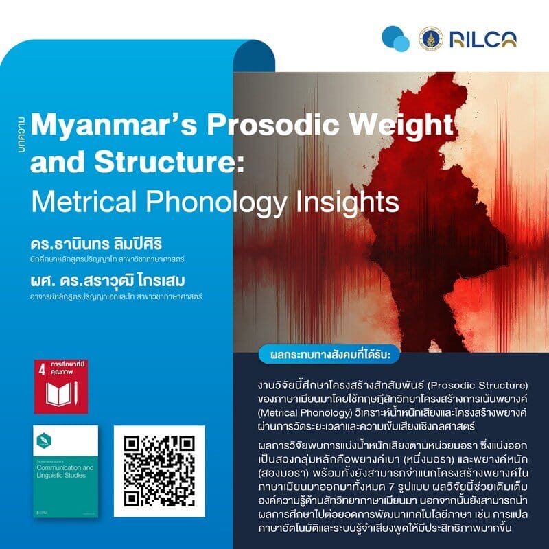 บทความ “Myanmar’s Prosodic Weight and Structure: Metrical Phonology Insights”